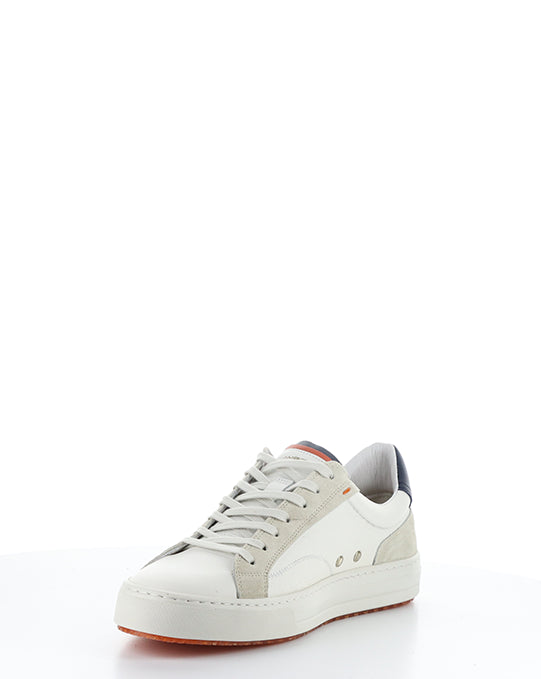 11218 3499AM WHITE/NAVY LEATHER/SUEDE