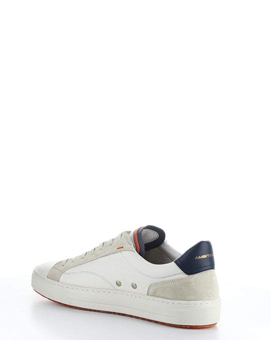 11218 3499AM WHITE/NAVY LEATHER/SUEDE