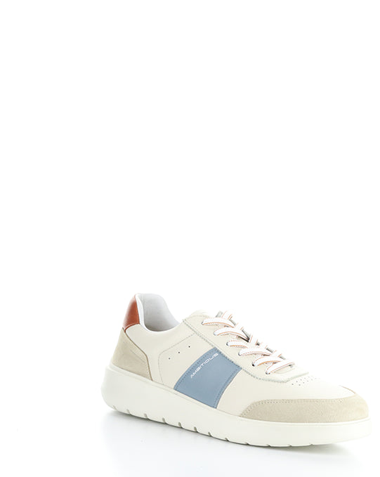 12863 BEIGE/BLUE/BRICK LEATHER