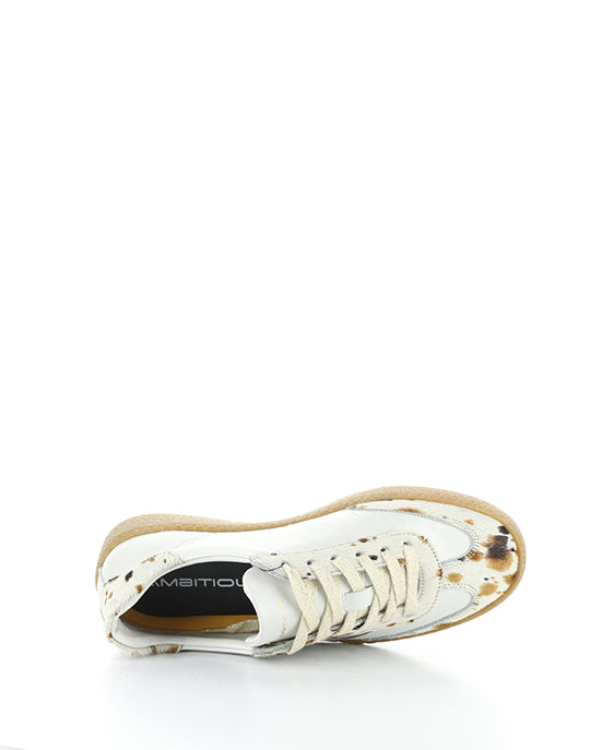 14129WA 7437AM WHITE/COW PRINT LEATHER
