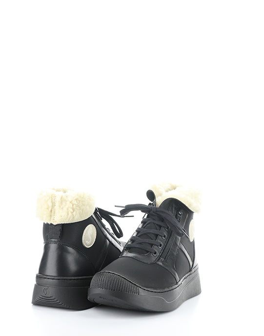 Alio759Sof Black Round Toe Boots