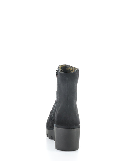Baan538Fly Black Round Toe Boots