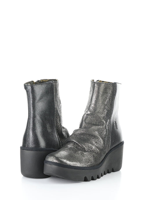 Baan538Fly 015 Silver/Blk Round Toe Boots