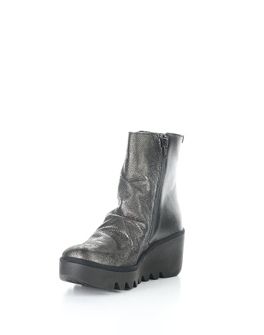 Baan538Fly 015 Silver/Blk Round Toe Boots