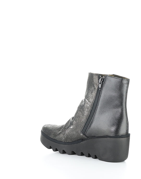 Baan538Fly 015 Silver/Blk Round Toe Boots