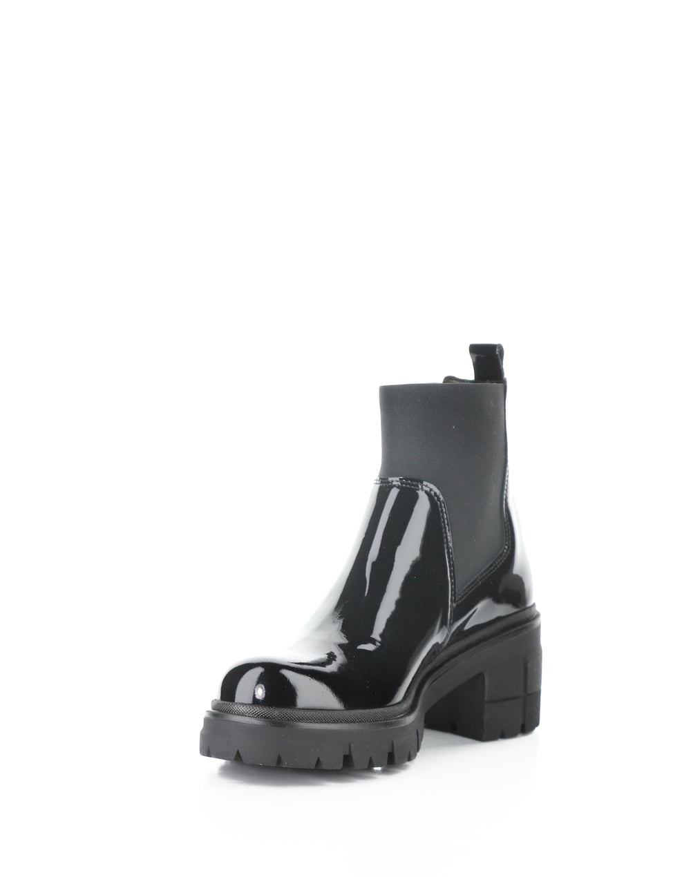 BIANC BLACK PATENT/ELASTIC