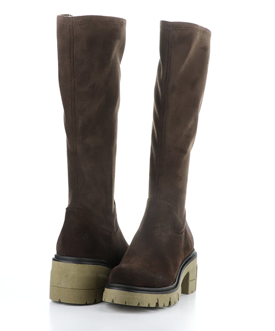 Brenna Dk Brown/Brown/Khaki Elasticated Boots
