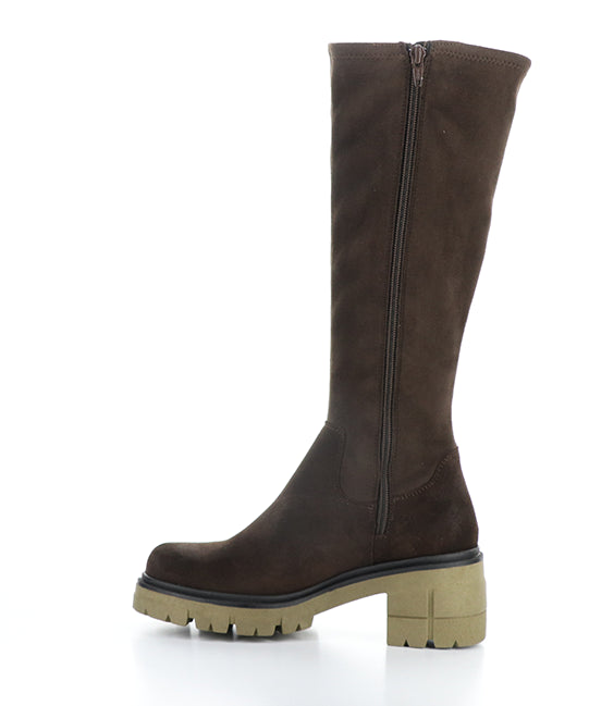 Brenna Dk Brown/Brown/Khaki Elasticated Boots