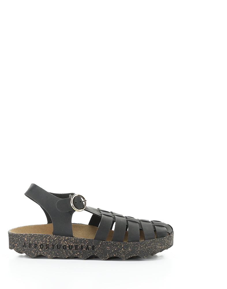 Calix277Asp 000 Black Round Toe Sandals