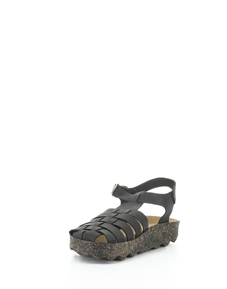 Calix277Asp 000 Black Round Toe Sandals