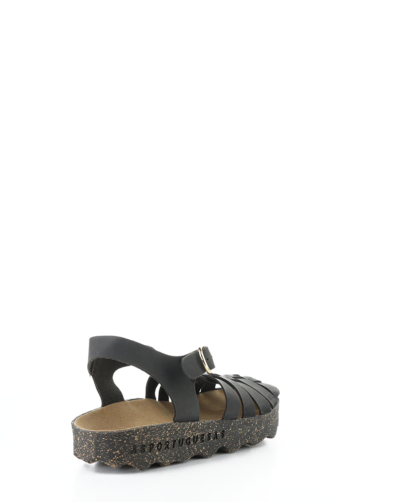 Calix277Asp 000 Black Round Toe Sandals