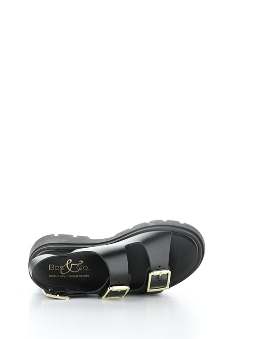 Cipher Black Round Toe Sandals