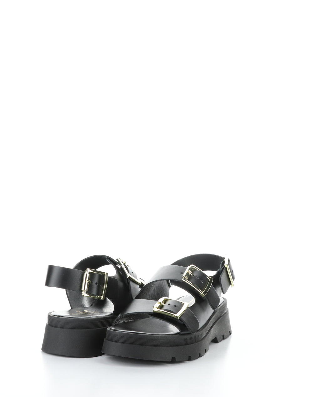 CIPHER BLACK Round Toe Sandals