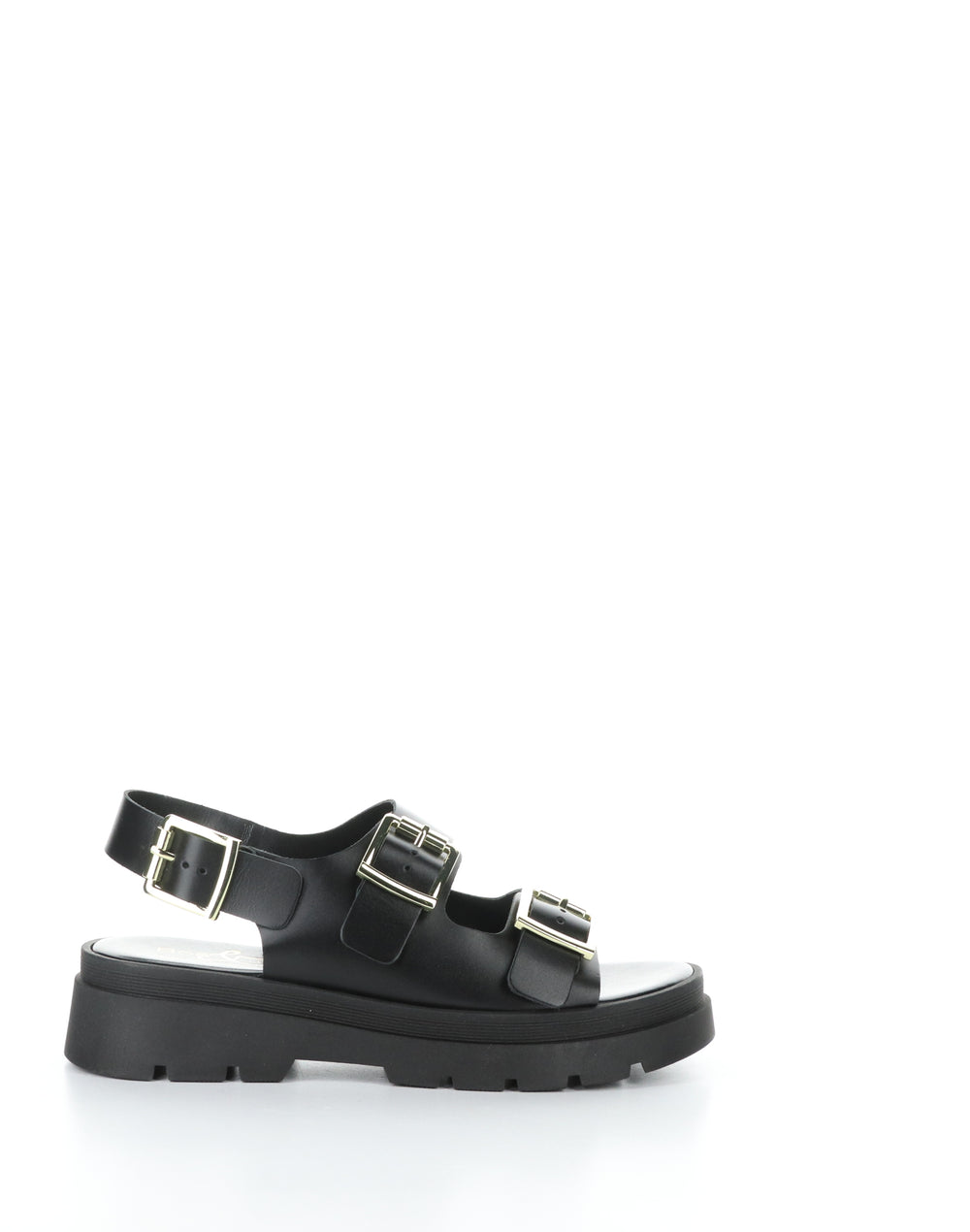 CIPHER BLACK Round Toe Sandals