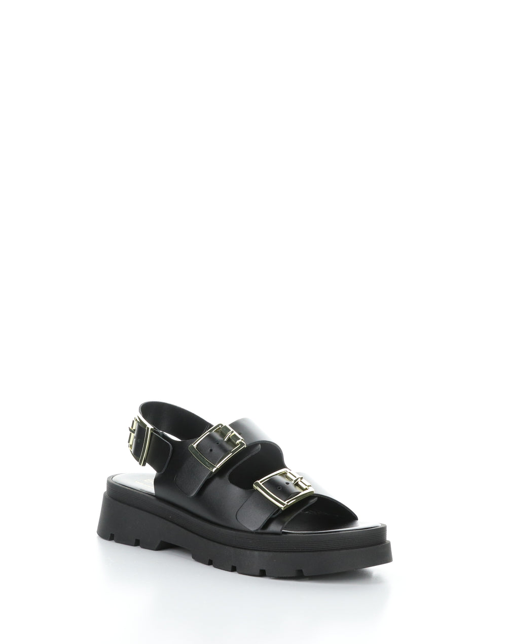 CIPHER BLACK Round Toe Sandals