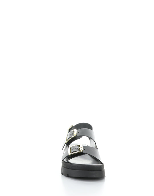 Cipher Black Round Toe Sandals