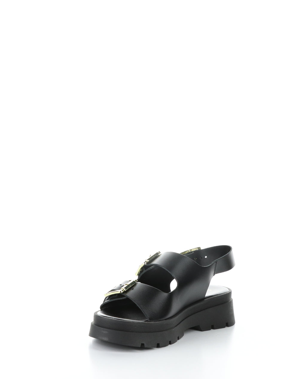 CIPHER BLACK Round Toe Sandals