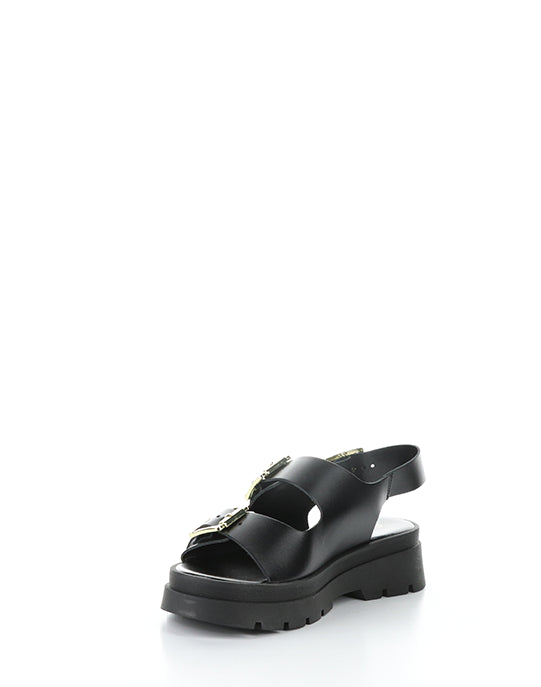 Cipher Black Round Toe Sandals
