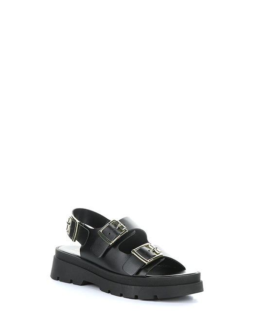 Cipher Black Round Toe Sandals