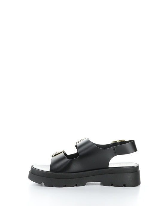 Cipher Black Round Toe Sandals