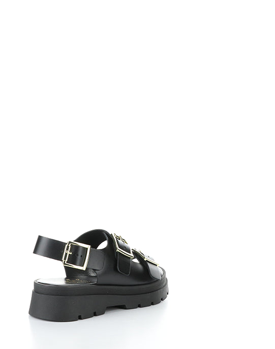 Cipher Black Round Toe Sandals