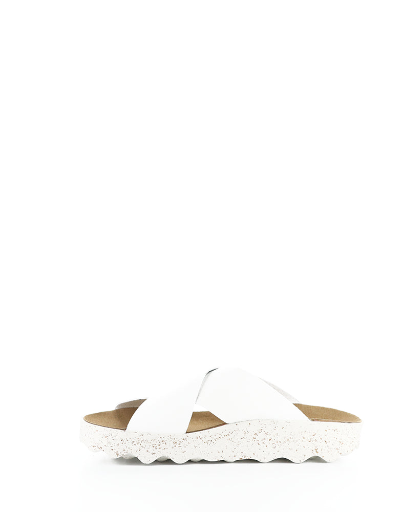 Cross276Asp 001 White Slip-On Sandals