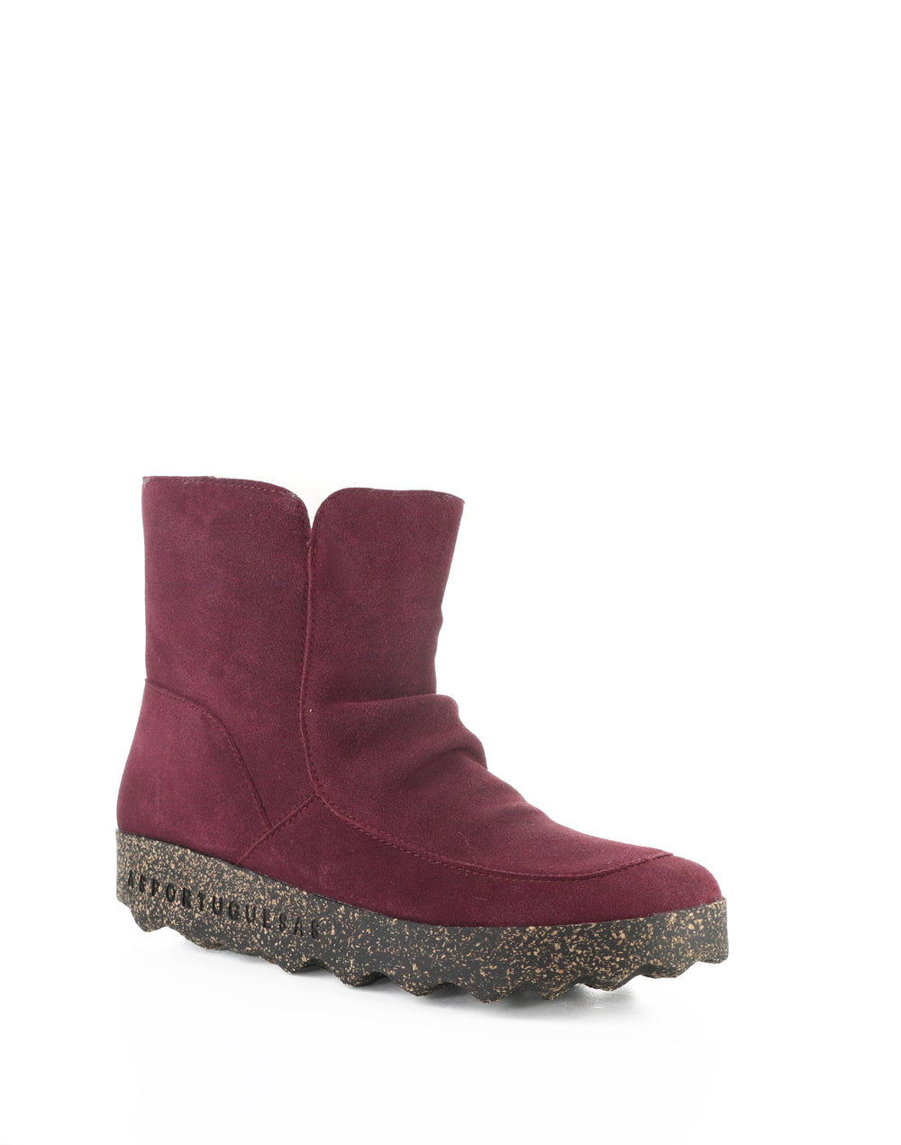 CUFF296ASP 010 BORDEAUX COWSUEDE RECYCLED/FAUX FUR