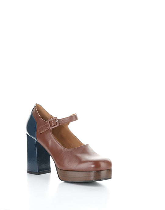 Eril351Fly 003 Cognac/Navy Round Toe Shoes