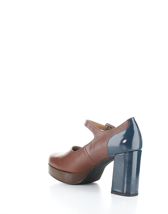 Eril351Fly 003 Cognac/Navy Round Toe Shoes