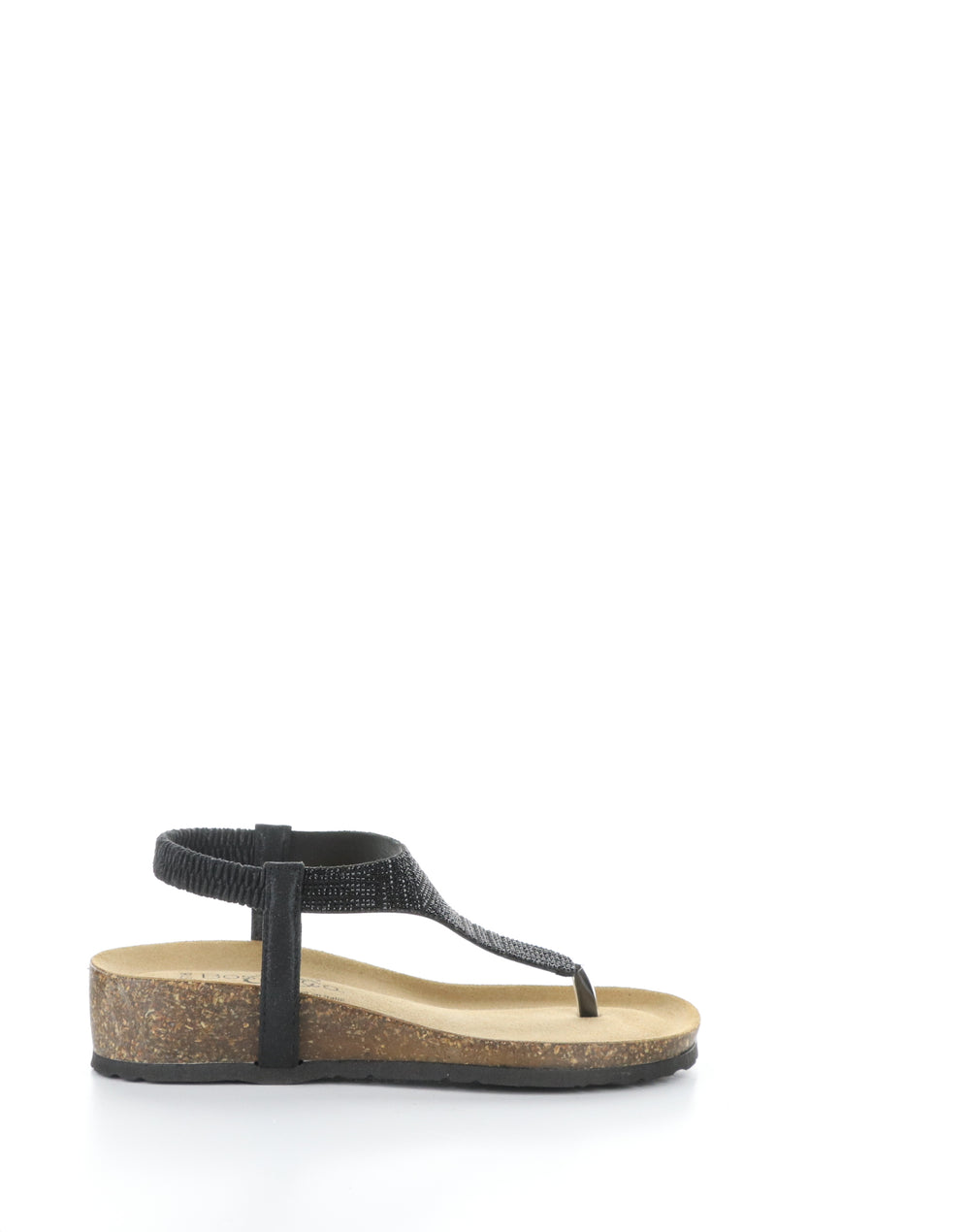 Lila Black Round Toe Sandals