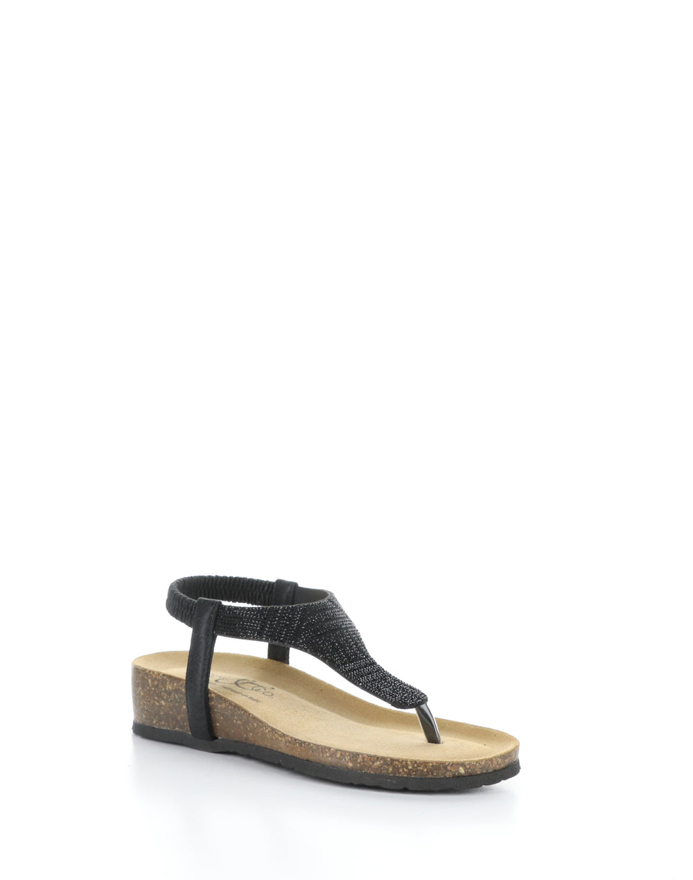 Lila Black Round Toe Sandals
