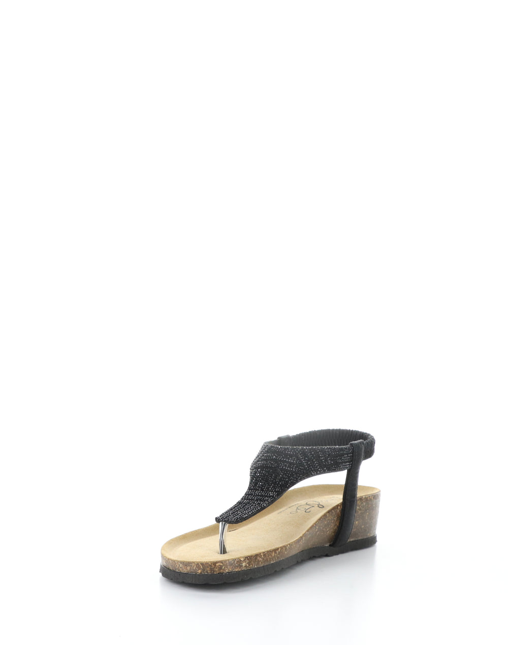 Lila Black Round Toe Sandals