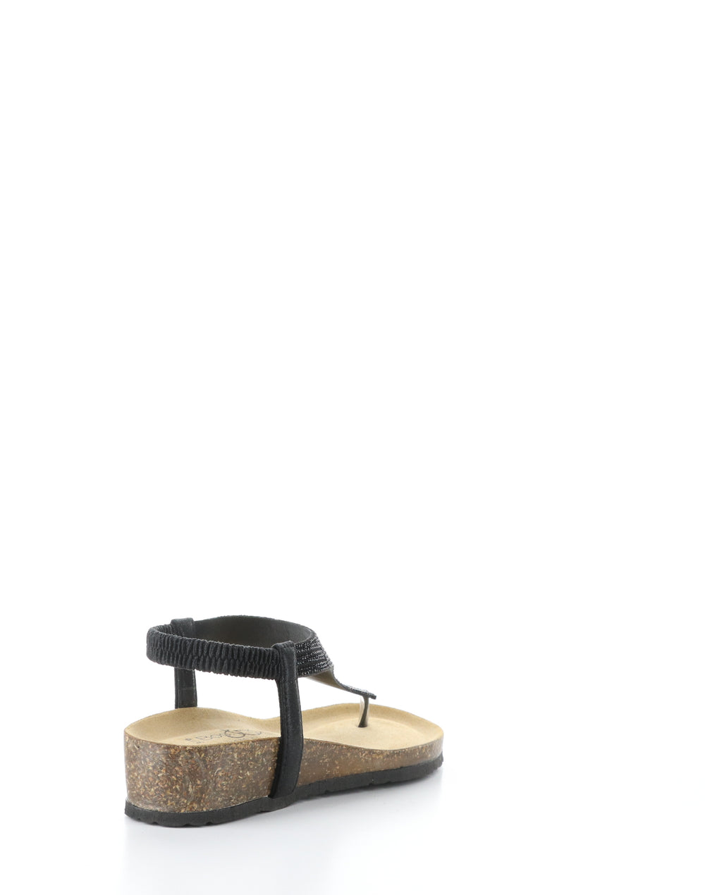 Lila Black Round Toe Sandals