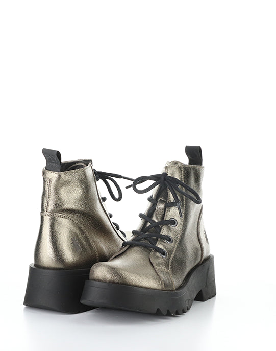 Metz788Fly 008 Dk Gold Round Toe Boots