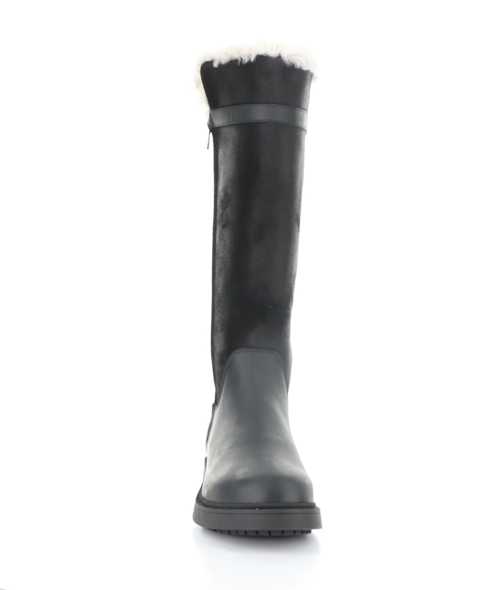 Neva Black Round Toe Boots