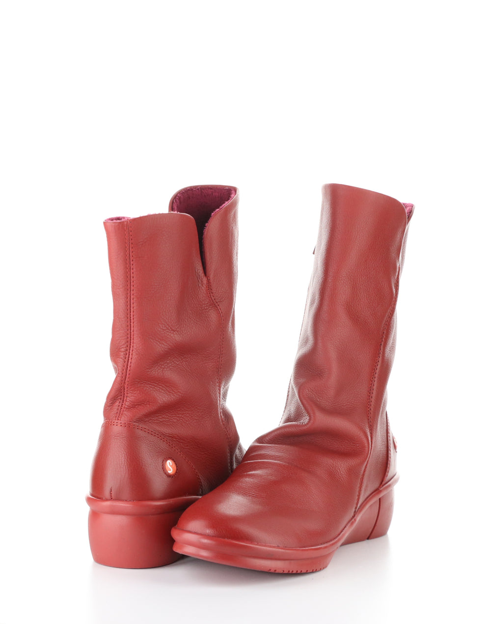 ROTT809SOF 001 RED Round Toe Boots