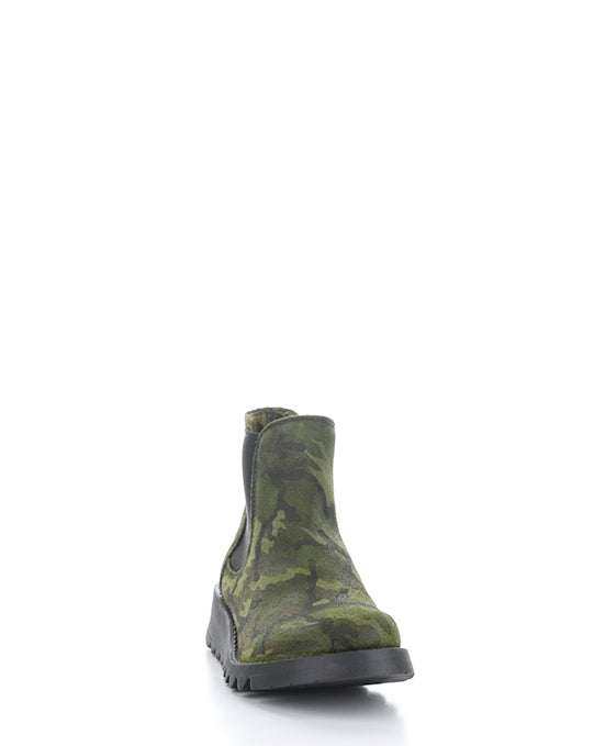 Salv195Fly 065 Military Green Camouflage Printed Leather