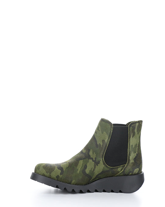 Salv195Fly 065 Military Green Camouflage Printed Leather