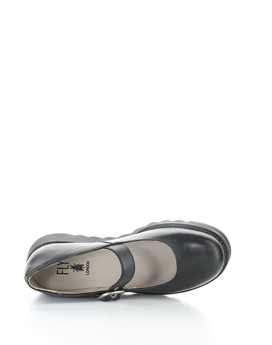 Samp132Fly Black Round Toe Shoes