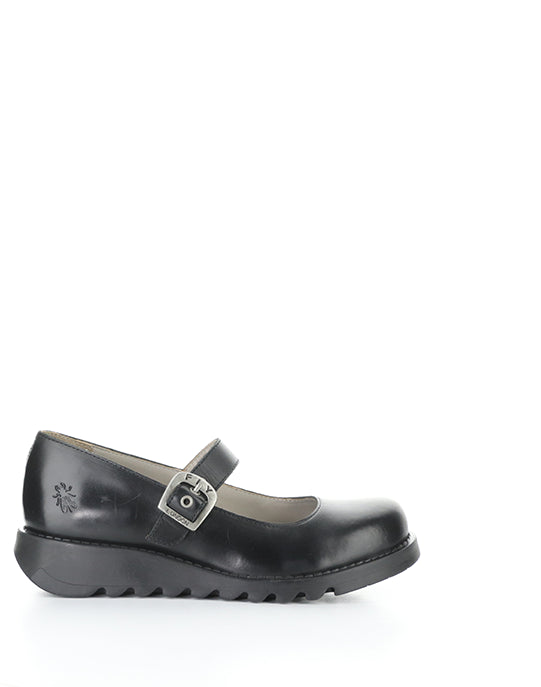 Samp132Fly Black Round Toe Shoes