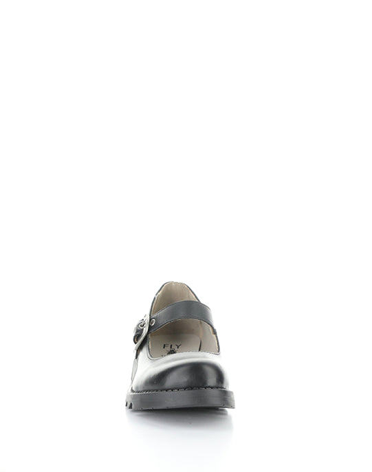 Samp132Fly Black Round Toe Shoes