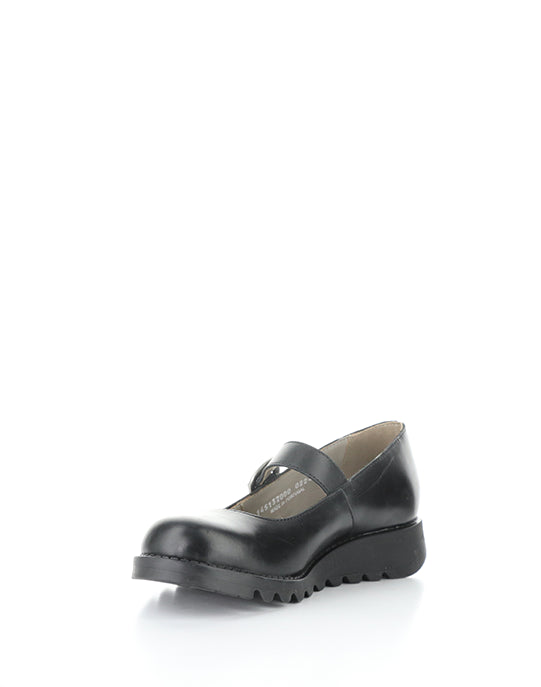 Samp132Fly Black Round Toe Shoes