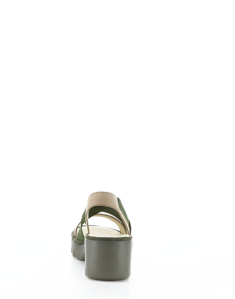 Taji502Fly 008 Taupe/Khaki Round Toe Sandals