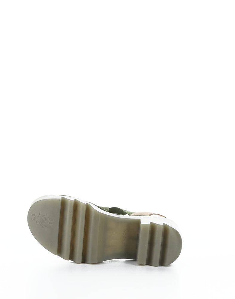 Taji502Fly 008 Taupe/Khaki Round Toe Sandals