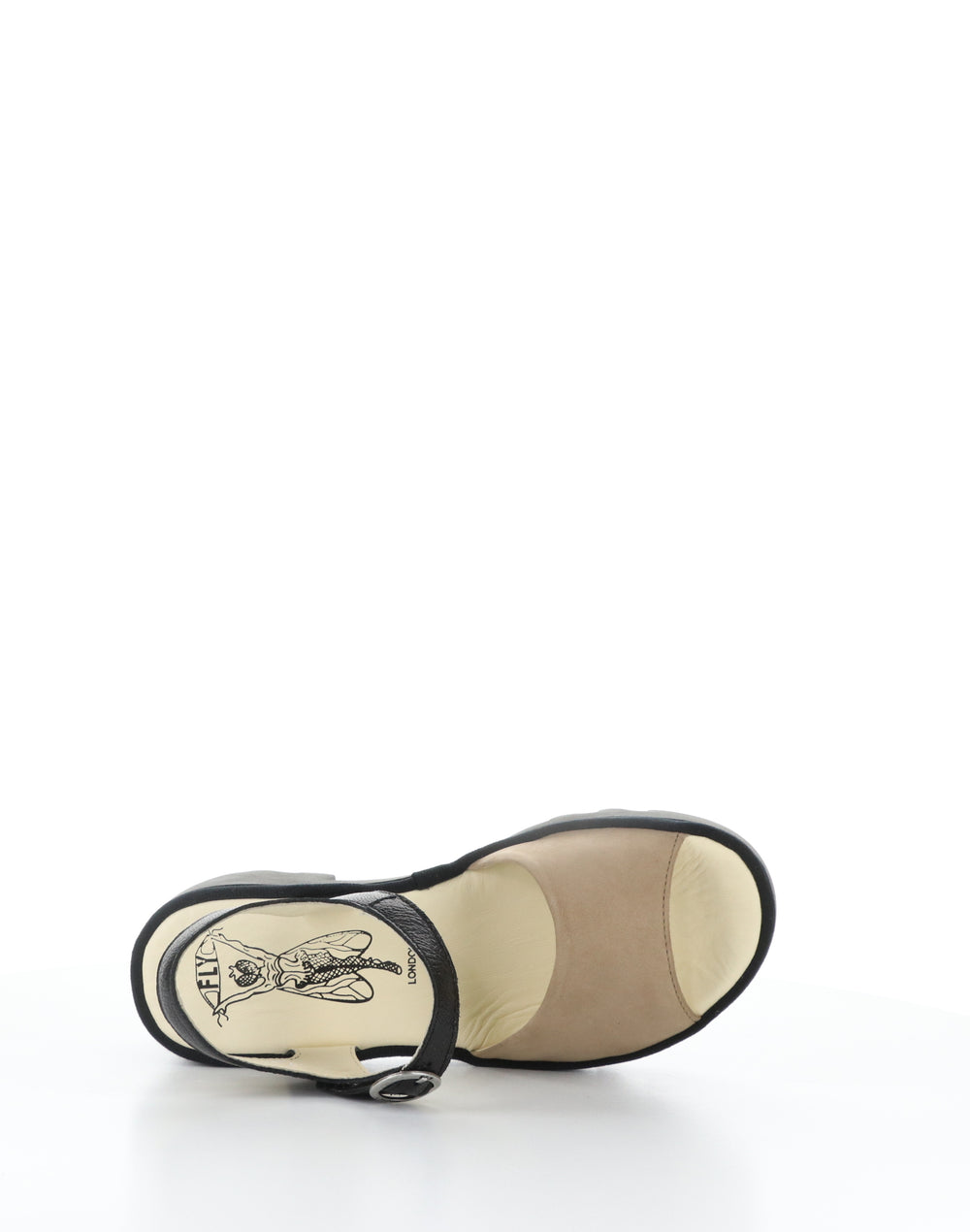 TULL503FLY 006 TAUPE/BLACK Round Toe Sandals