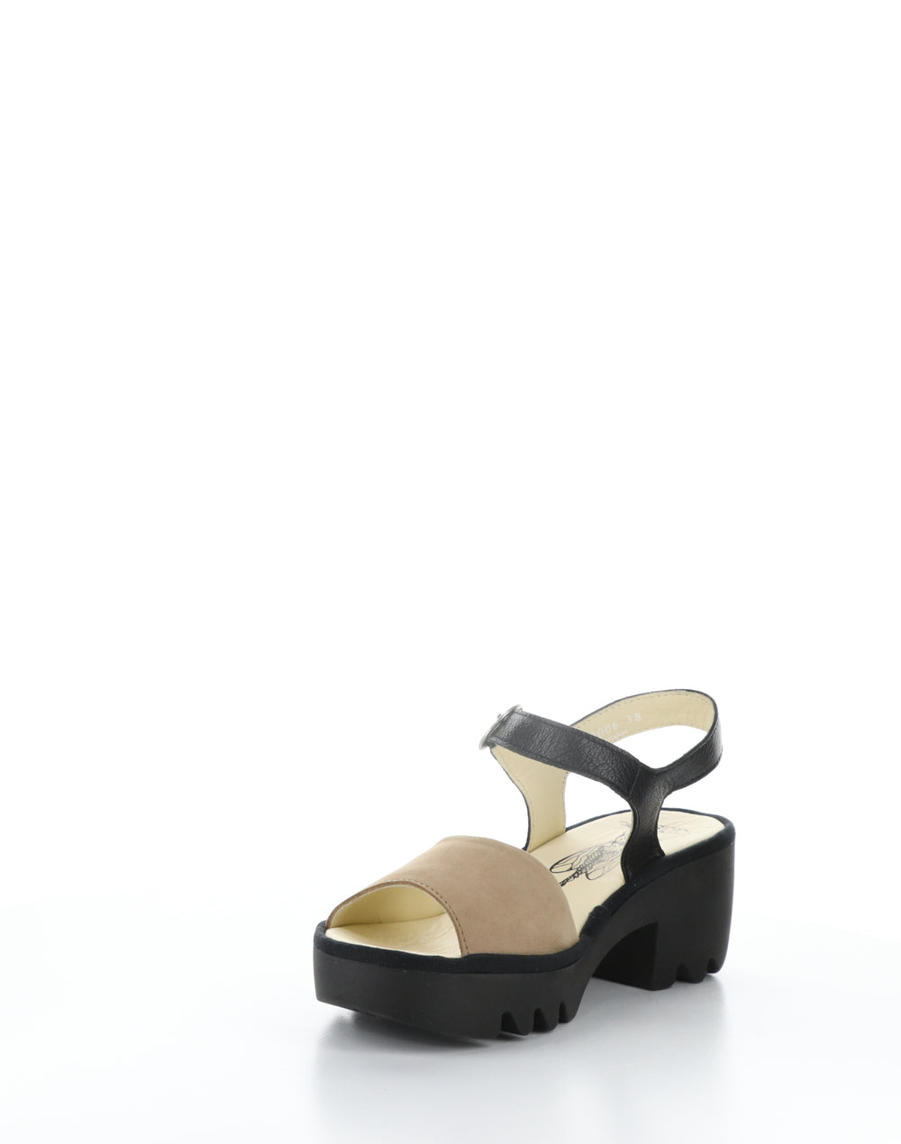 TULL503FLY 006 TAUPE/BLACK Round Toe Sandals