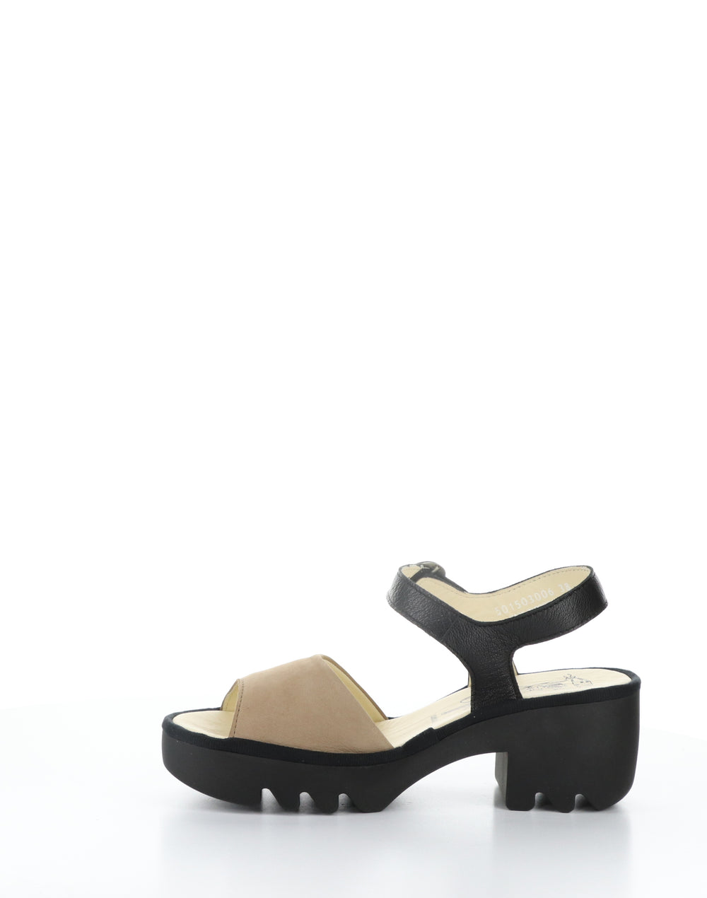 TULL503FLY 006 TAUPE/BLACK Round Toe Sandals