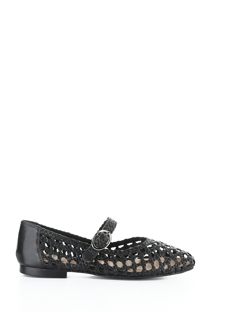 WILDA BLACK WOVEN LEATHER