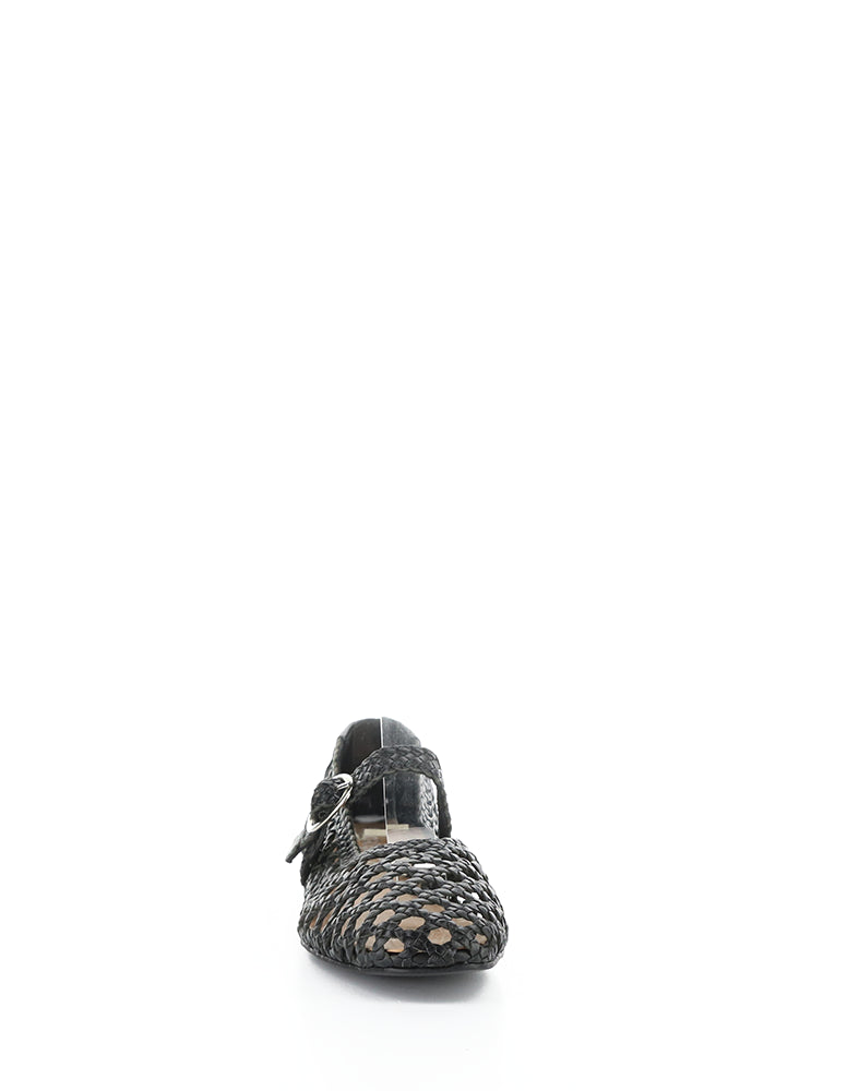 WILDA BLACK WOVEN LEATHER