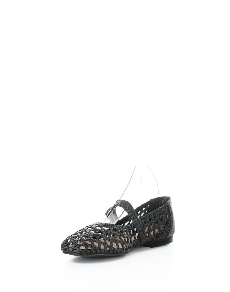 WILDA BLACK WOVEN LEATHER